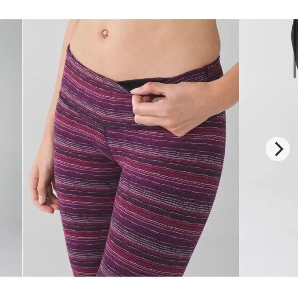 Lululemon Wunder Under Pant III Space Dye Twist Regal Plum Alarming Size 6